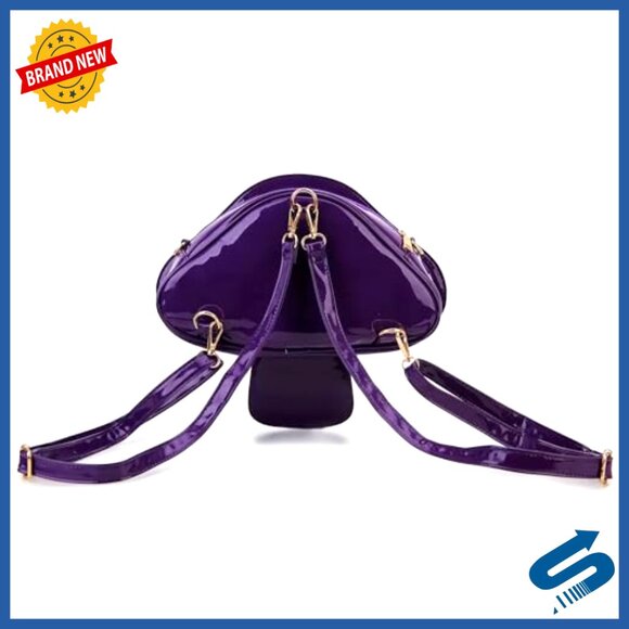 Small Vegan Leather Novelty Backpack Crossbody Shoulder Bag Adjustable Straps
